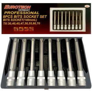 Puntas Torx largas - Encastre 1/2" - 8 pcs.