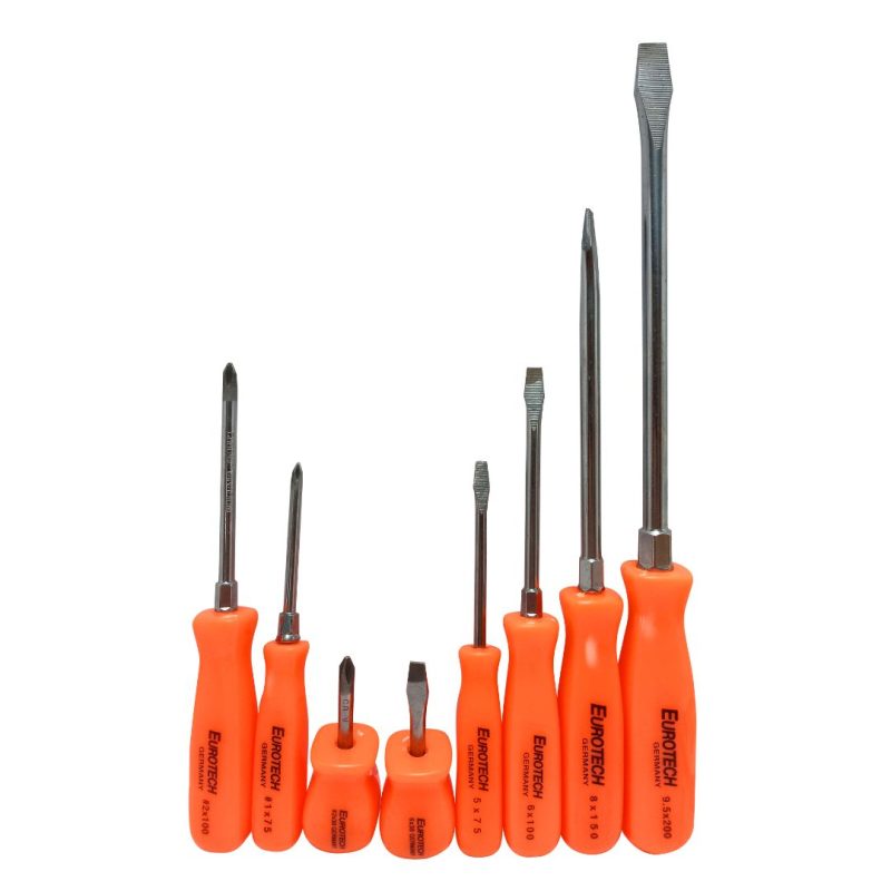 Destornilladores Pro - Plano y Phillips - 8 pcs.
