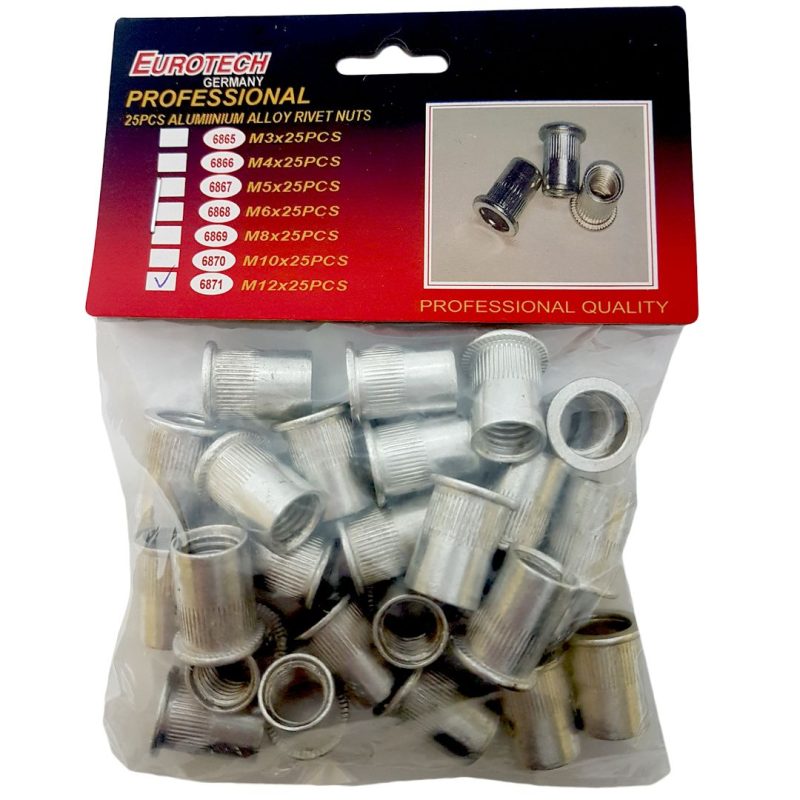Remaches Roscados aluminio x 25 pcs. | M12