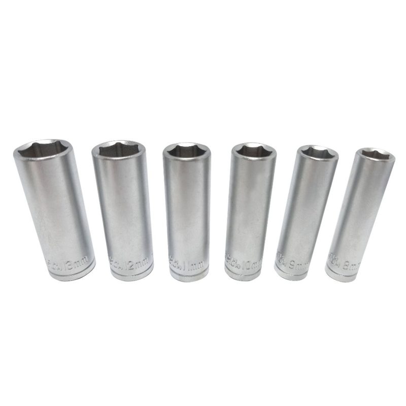 Tubos largos 1/4" - 8 a 13 mm. - 6 pcs.