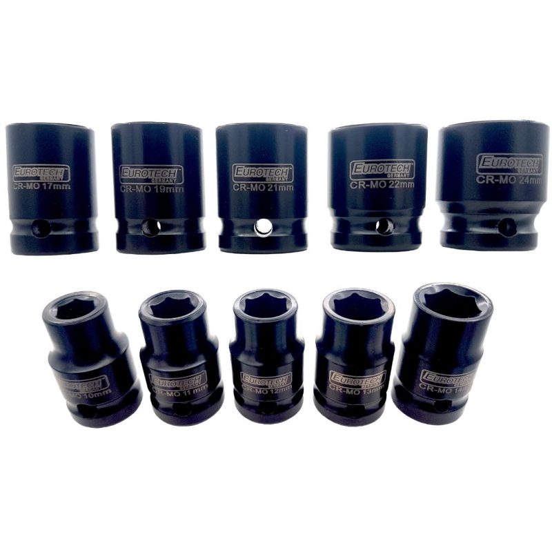 Tubos impacto cortos - 10 a 24 mm. - 10 pcs.