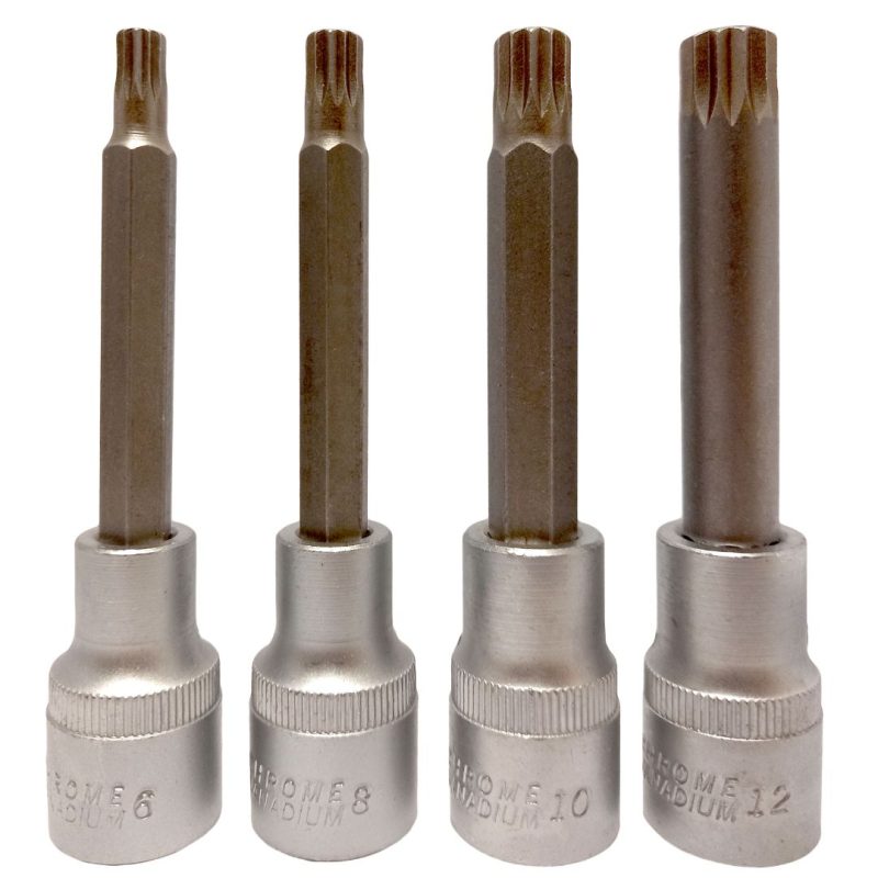 Puntas Spline 1/2" - M6 M8 M10 M12 - 4 pcs.