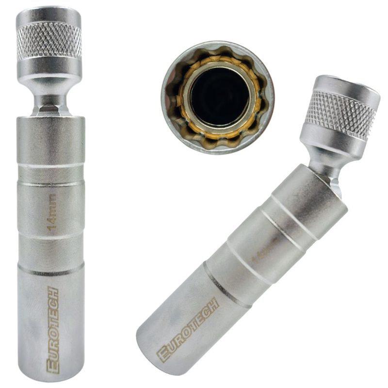 Dado sacabujía articulado - 14 mm x 95 mm (largo) - Enc. 3/8"