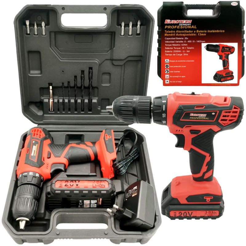 Taladro atornillador a batería - 13 mm - 20v